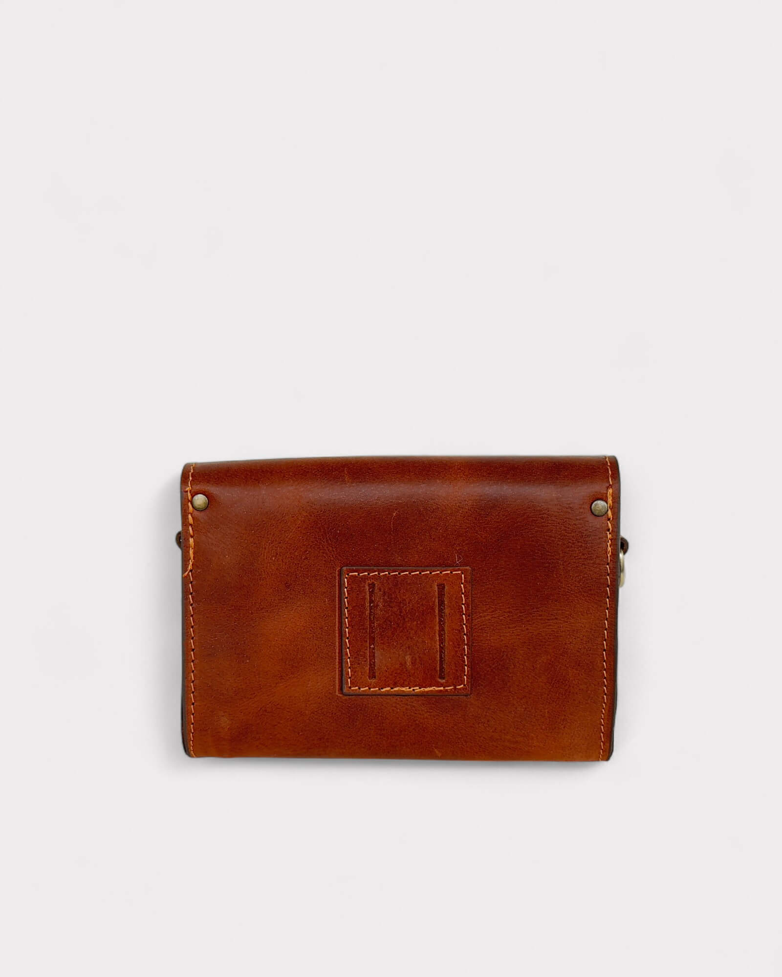 Mini Leather Brown Crossbody Clutch – Handmade Artisan Phone Purse