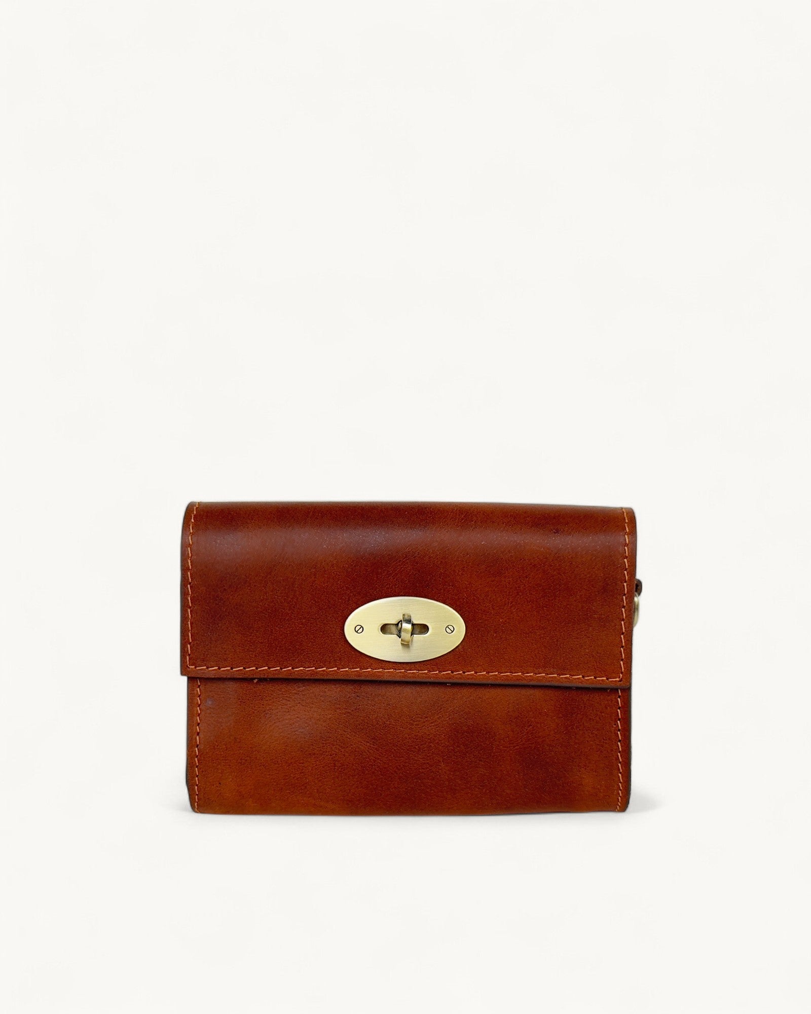Mini Leather Brown Crossbody Clutch – Handmade Artisan Phone Purse