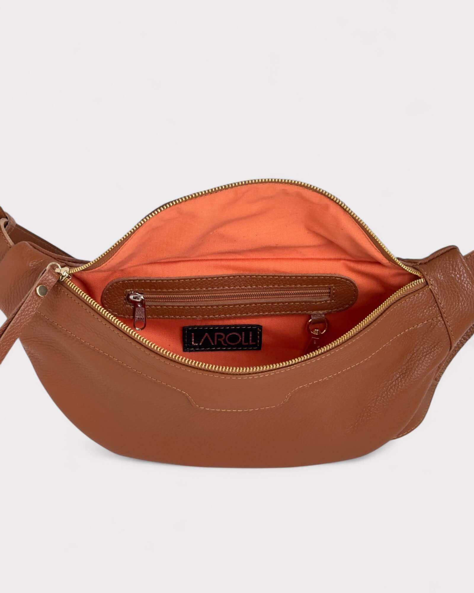 Medium Tan Leather Sling Bag - Slouchy Crossbody Fanny Pack