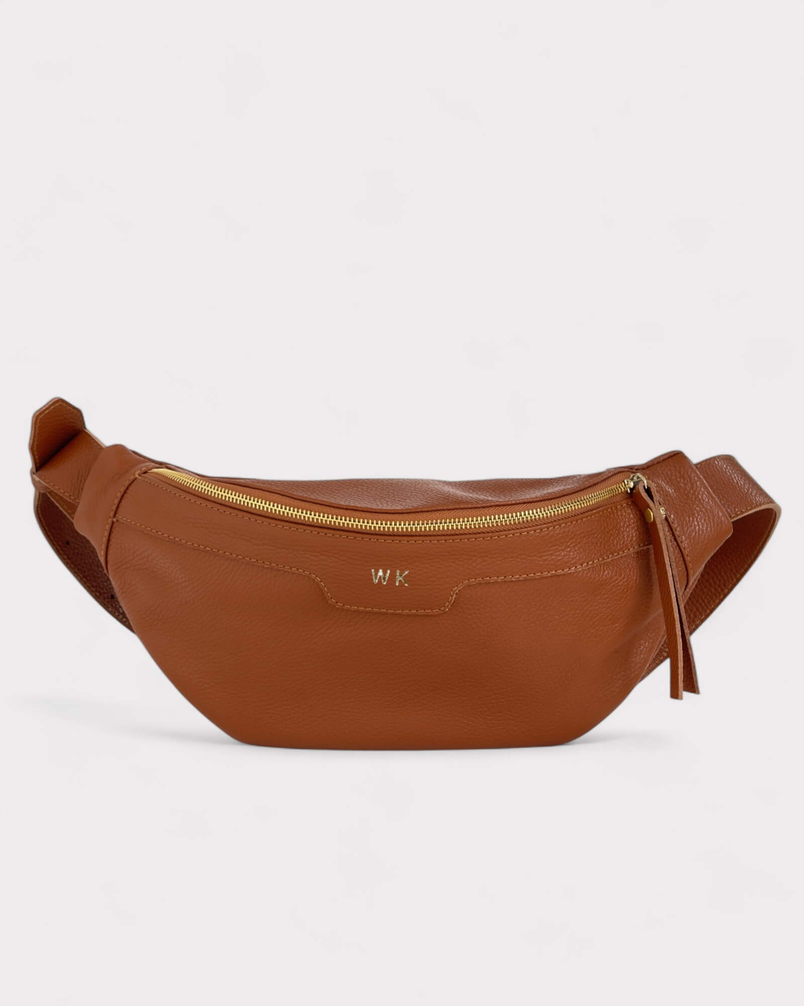 Medium Tan Leather Sling Bag - Slouchy Crossbody Fanny Pack