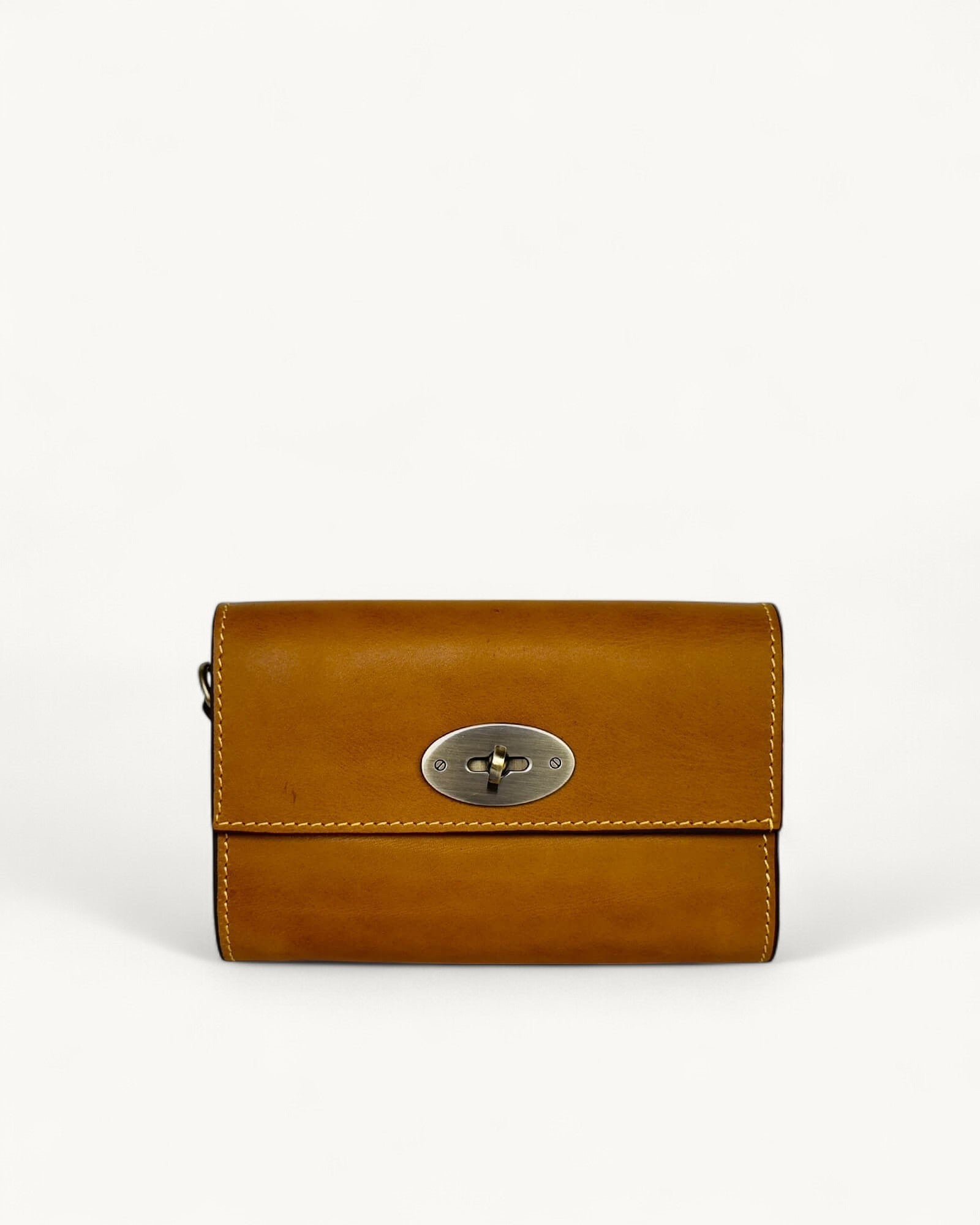 Mini Leather Tan Crossbody Clutch – Handmade Artisan Phone Purse