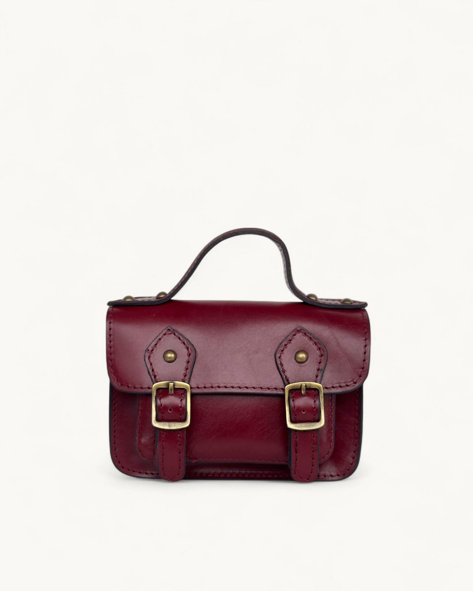 Mini Red Leather Satchel – Handmade Crossbody Bag