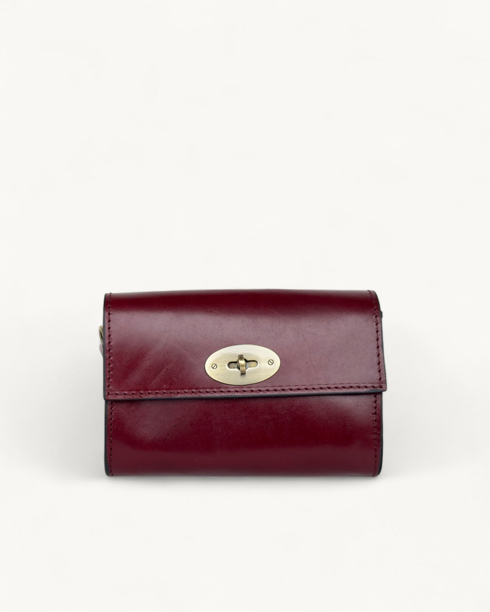 Mini Leather Burgundy-Red Crossbody Clutch – Handmade Artisan Phone Purse